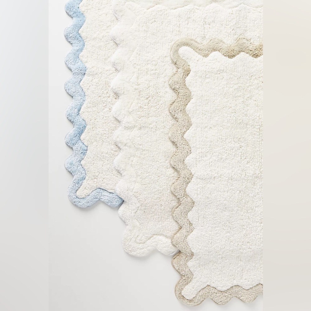 Anthropologie Maeve Scalloped Bath Mat Large NEW - Picture 2 of 9